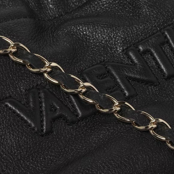 Valentino by Mario Valentino Cara Embossed Black Leather Crossbody - Picture 5 of 9
